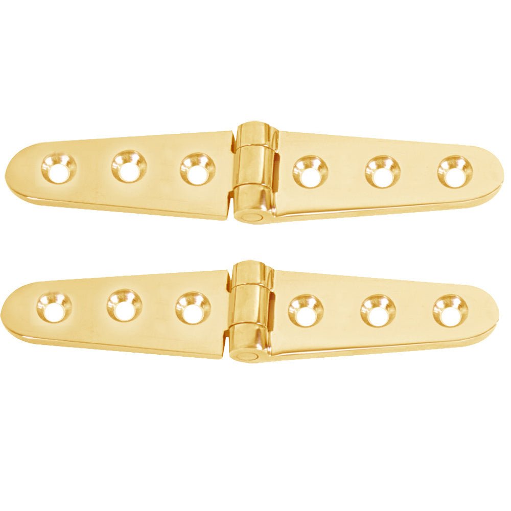 Whitecap Strap Hinge - Polished Brass - 6" x 1 - 1/8" - Pair - Marine Parts OnlyMarine HardwareWhitecap
