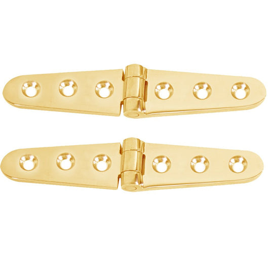 Whitecap Strap Hinge - Polished Brass - 6" x 1 - 1/8" - Pair - Marine Parts OnlyMarine HardwareWhitecap