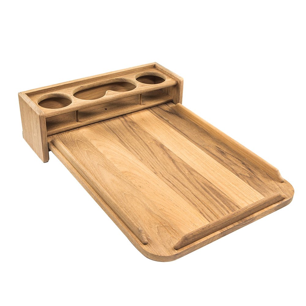 Whitecap Teak Drinkholder w/Removable Cockpit Table Top - Holds 4 Glasses - Marine Parts OnlyMarine HardwareWhitecap