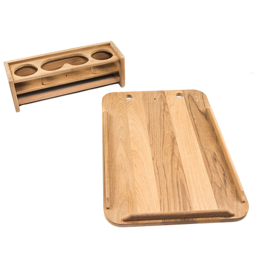Whitecap Teak Drinkholder w/Removable Cockpit Table Top - Holds 4 Glasses - Marine Parts OnlyMarine HardwareWhitecap