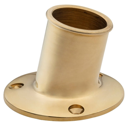 Whitecap Top Mount Flag Pole Socket 1 - 1/4" ID - Polished Brass - Marine Parts OnlyBoat OutfittingWhitecap