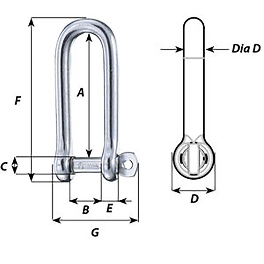Wichard Captive Pin Long D Shackle - Diameter 8mm - 5/16" - Marine Parts OnlySailingWichard Marine