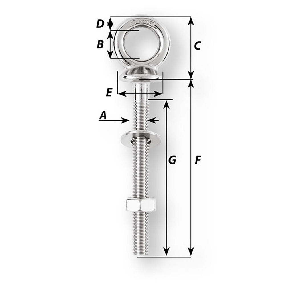Wichard Eye Bolt - M10 x 150mm - Length 100mm - Marine Parts OnlySailingWichard Marine