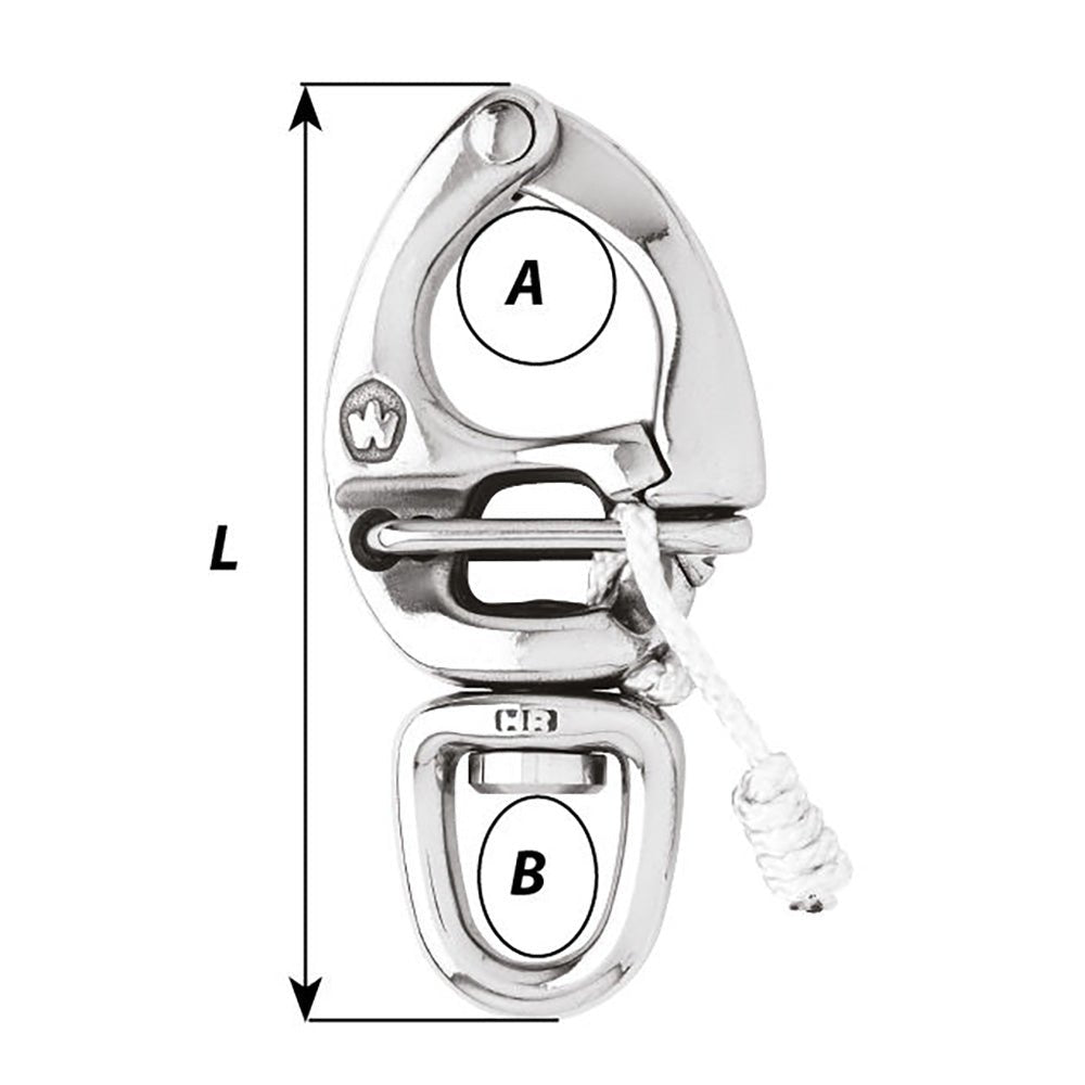 Wichard HR Quick Release Snap Shackle With Swivel Eye - 130mm Length - 5 - 1/8" - Marine Parts OnlySailingWichard Marine