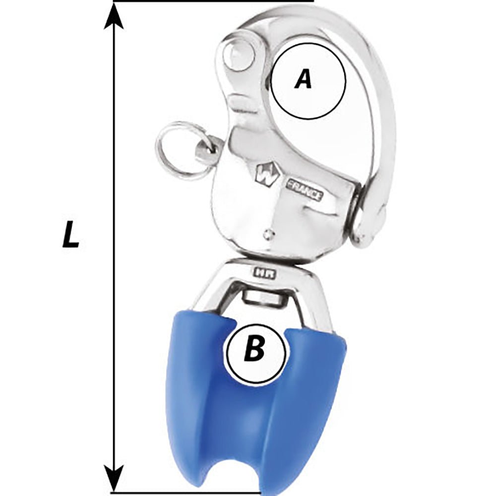 Wichard HR Snap Shackle With Thimble Eye - 110mm Length - 4 - 21/64" - Marine Parts OnlySailingWichard Marine