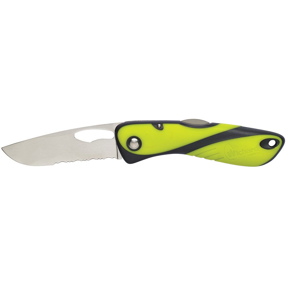 Wichard Offshore Knife - Single Serrated Blade - Fluorescent - Marine Parts OnlyOutdoorWichard Marine