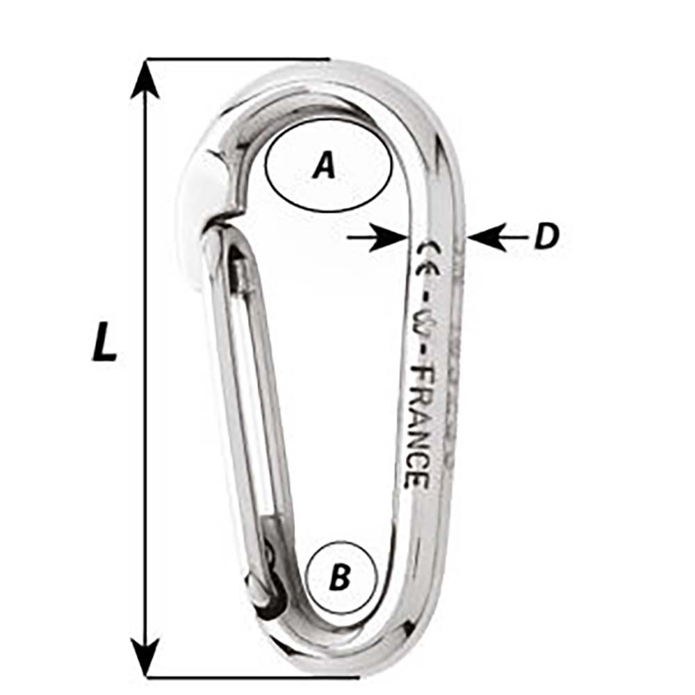 Wichard Symmetric Carbine Hook Without Eye - Length 100mm - 13/32" - Marine Parts OnlySailingWichard Marine