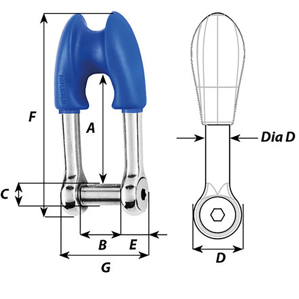 Wichard Thimble Shackle - Allen Head Pin - 8mm Diameter - 5/16" - Marine Parts OnlySailingWichard Marine